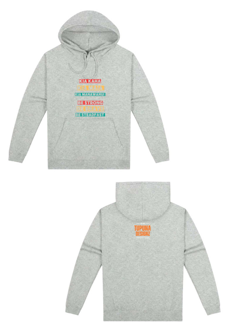 Kia Kaha Kia Maia Kia Manawanui Hoodie Pakeke