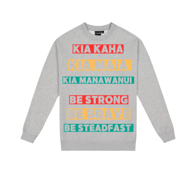 Kia Kaha Kia Maia Kia Manawanui Crewneck Pakeke